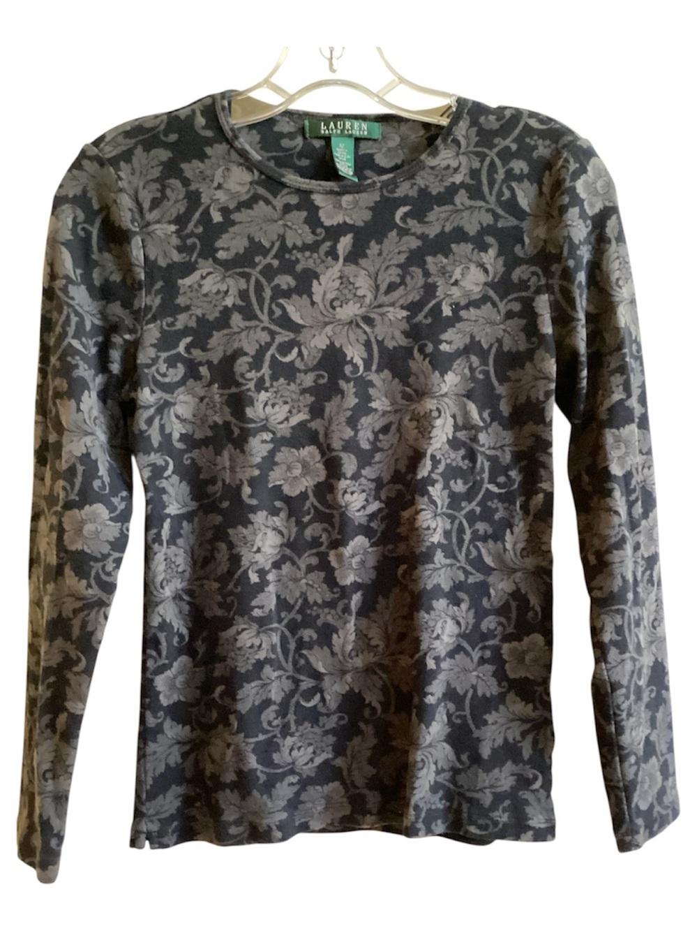 Lauren Ralph Lauren Floral Scroll Long Sleeve Tee Misses size S/M